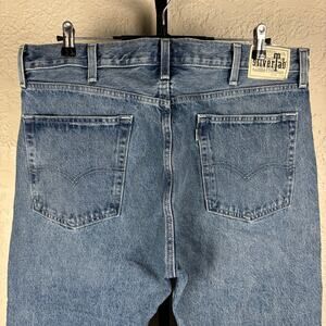 Vintage Levis Silver Tab Straight Light Wash Whiskered Sz 38 Jeans